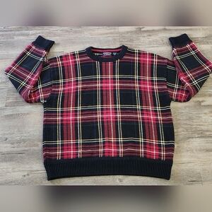 Vintage Roundtree & Yorke Plaid knit‎ sweater size XL